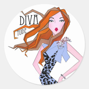 "DIVAtude" Classic Round Sticker