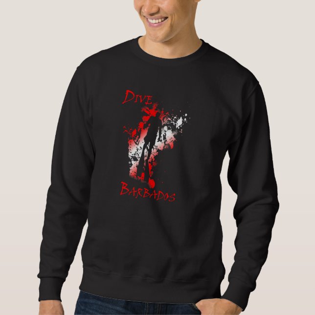 Dive Barbados  West Indies Vacation Diving Sweatshirt (Front)