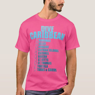Dive Caribbean Islands Diver Checklist Scuba Divin T-Shirt