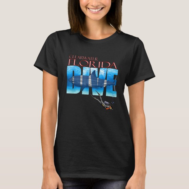 DIVE Clearwater Beach SCUBA Diving Snorkeling T-Shirt (Front)
