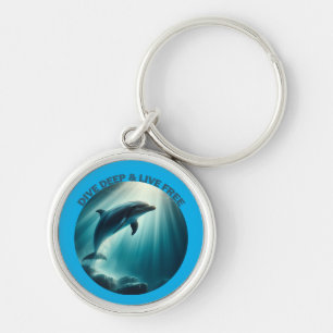Dive Deep Live Free Dolphin  Key Ring