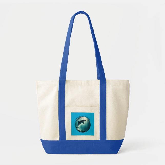 Dive Deep Live Free Dolphin  Tote Bag (Front)