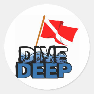 Dive Deep SCUBA Classic Round Sticker