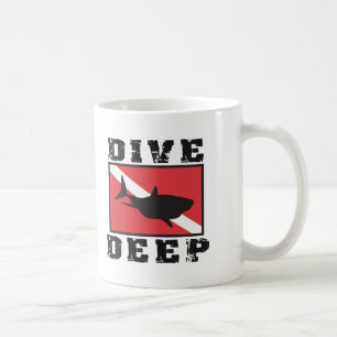 Dive Deep Shark SCUBA Flag Coffee Mug