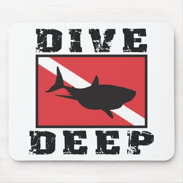 Dive Deep Shark SCUBA Flag Mouse Mat (Front)