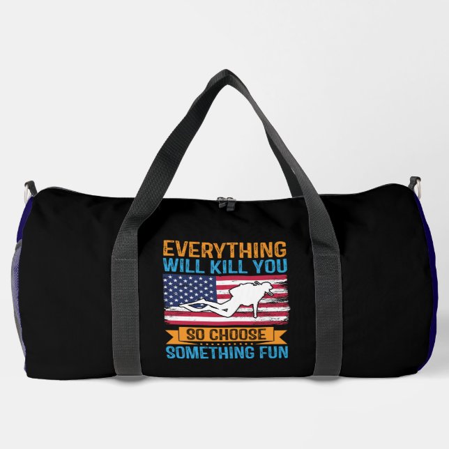 Dive Deep With Joyful Spirit Duffle Bag (Back)