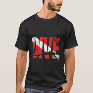 Dive Diver Down Flag Hammerhead Shark Vintage Look T-Shirt