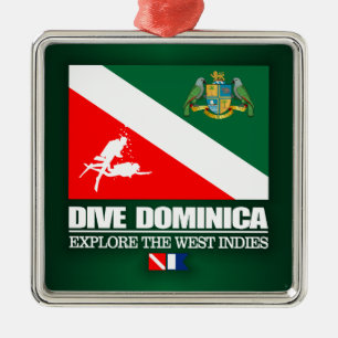 Dive Dominica (sq) Metal Tree Decoration