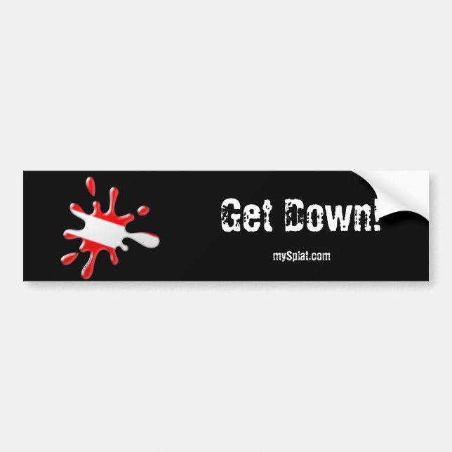 Dive flag - Get Down!  -mySplat.com Bumper Sticker (Front)