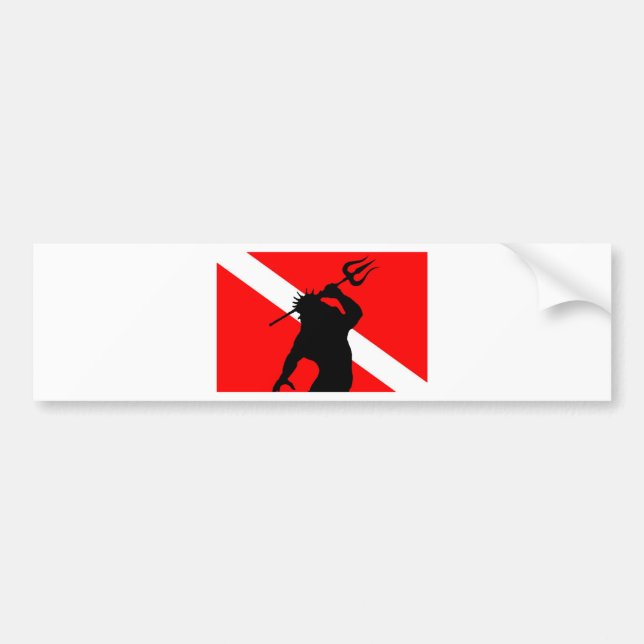 Dive Flag Poseidon Bumper Sticker (Front)