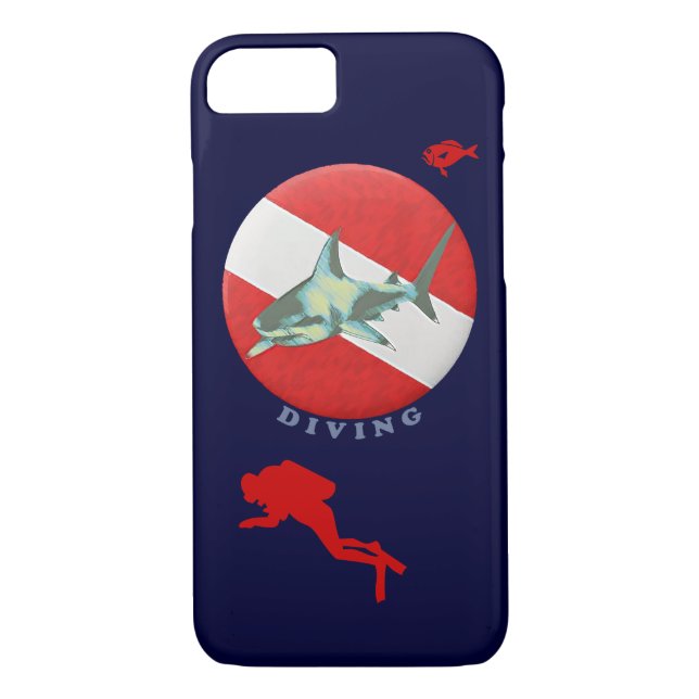 dive flag shark Case-Mate iPhone case (Back)