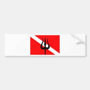 Dive Flag Trident Bumper Sticker