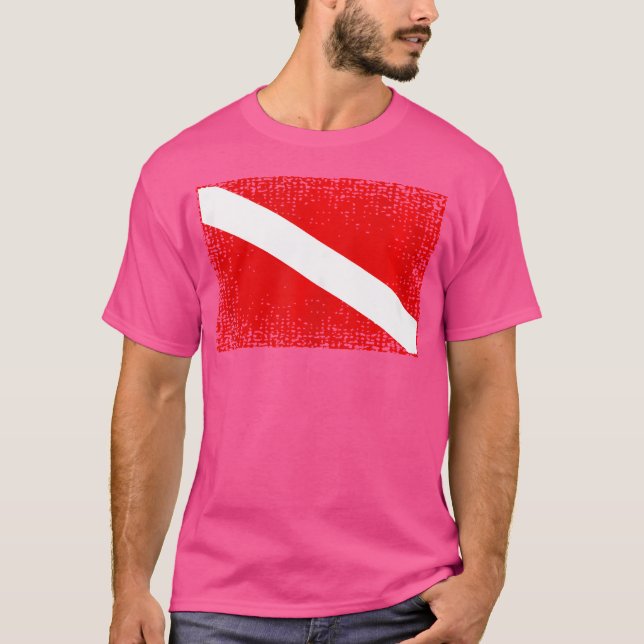 Dive Flag Worn Scuba Diving T-Shirt (Front)
