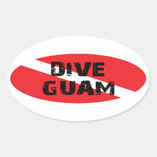 Dive Guam Oval Sticker
