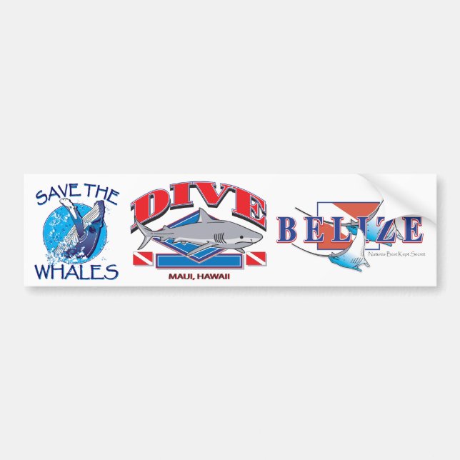 Dive Hawaii, Bumper Sticker (Front)