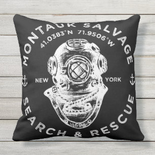 Dive Helmet Montauk Salvage Company Outdoor Cushion