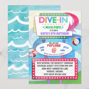Dive In Movie Birthday Party Invitation