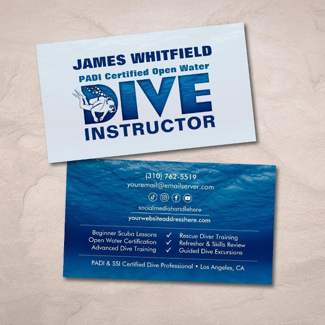Dive Instructor - Scuba coach  Business Card (Creator Uploaded)