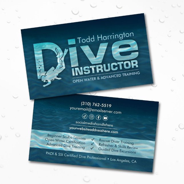 Dive Instructor - Scuba coach  Business Card (Creator Uploaded)
