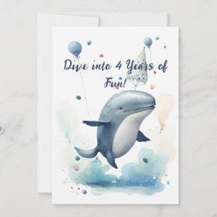 Dive into 4 Years of Fun Birthday Card