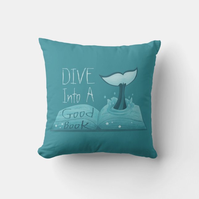 Dive into a Good Book Cushion (Front)