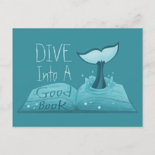 Dive into a Good Book Postcard