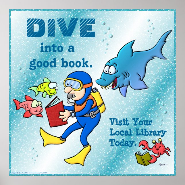 Dive Into A Good Book Poster (Front)