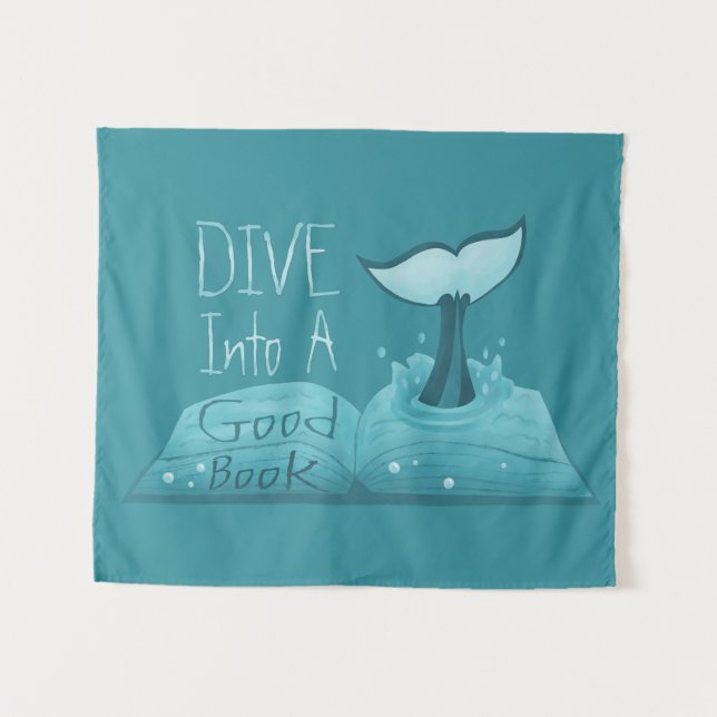 Dive into a Good Book Tapestry (Front (Horizontal))