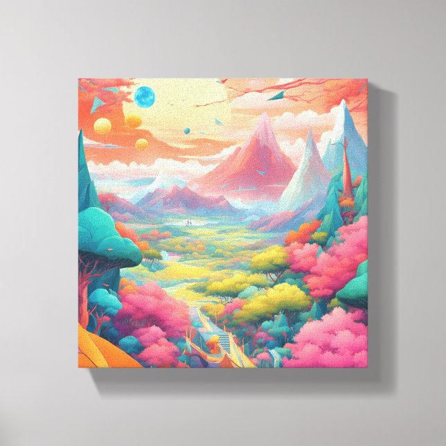 Dive into a World of Surreal Abstract Art Canvas Print (Front)