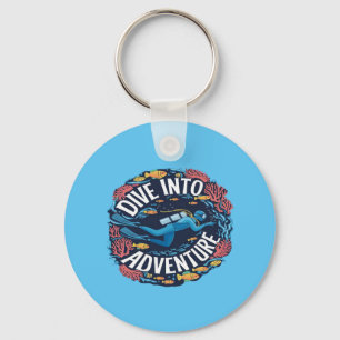 Dive Into Adventure Scuba Diving Ocean Exploration Key Ring
