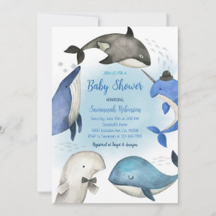 Dive into an underwater adventure baby shower invitation