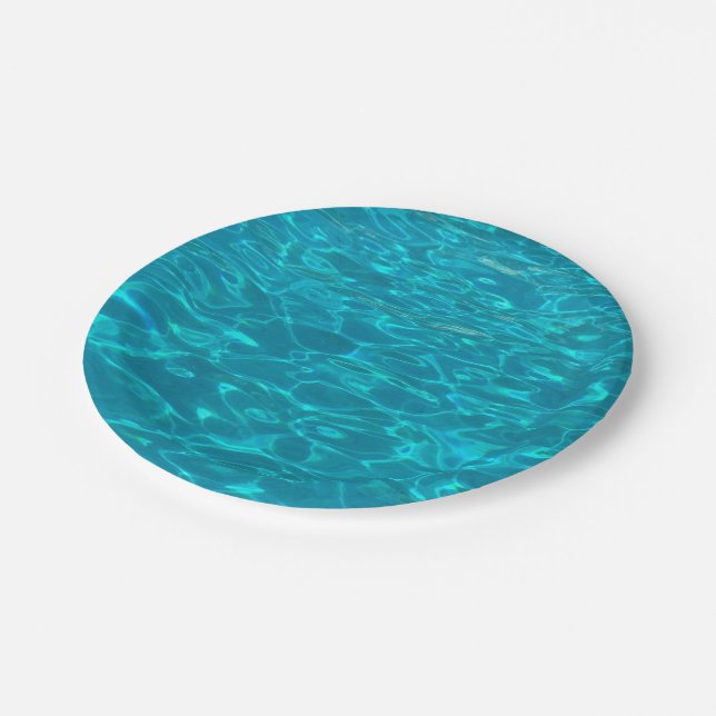 Dive Into Dinner: Turquoise Seawater Plates (Angled)