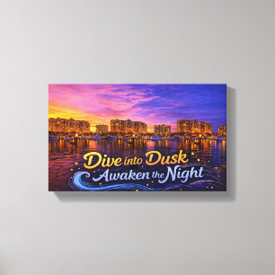 Dive Into Dusk Awaken the Night Sunset Waterfront Canvas Print