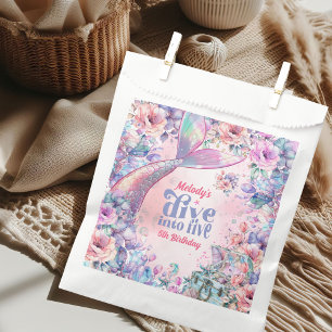 Dive into Five Flower Glitter Mermaid Tail  Favour Bags