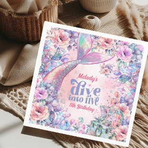 Dive into Five Flower Glitter Mermaid Tail Napkin