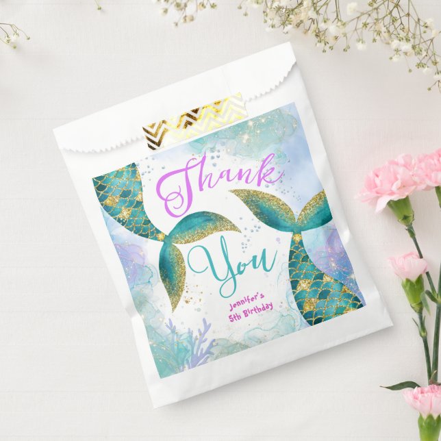 Dive into Five Mermaid Girls 5th Birthday  Favour Bags (Sealed)