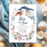 Dive into Five Under the Sea Nautical 5th Birthday