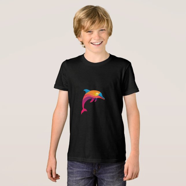 "Dive into Fun with Dolphins!" Tri-Blend Shirt (Front Full)