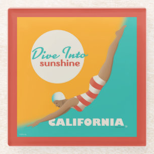 Dive Into Sunshine   California Glass Coaster