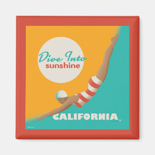 Dive Into Sunshine California Magnet