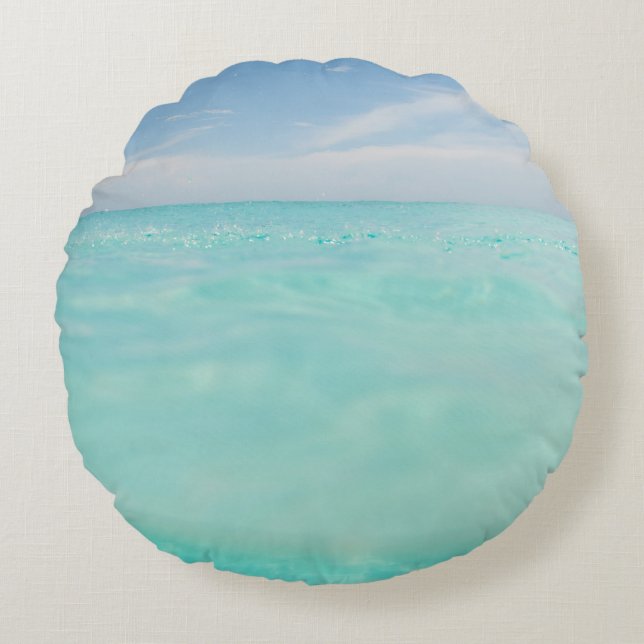 Dive into the Caribbean Sea 4 Round Cushion (Front)