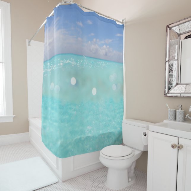 Dive into the Caribbean Sea Bliss 1 Shower Curtain (In Situ)