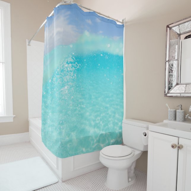 Dive into the Caribbean Sea Bliss 2 Shower Curtain (In Situ)