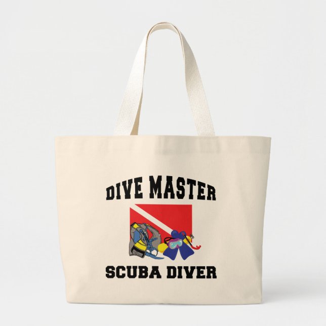 Dive Master SCUBA Diver Large Tote Bag (Front)