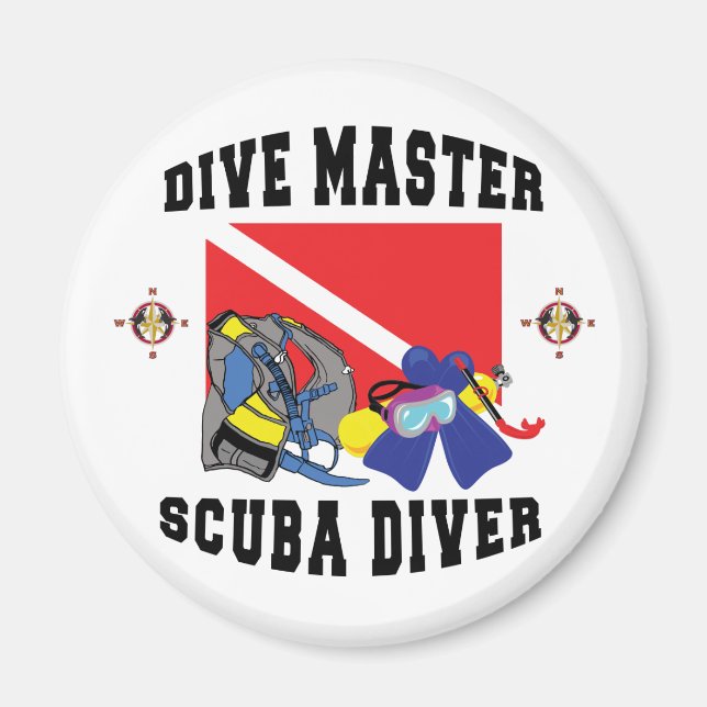 Dive Master SCUBA Diver Magnet (Front)