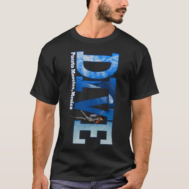 Dive Puerto Morelos Scuba Diving Snorkelling T-Shirt (Front)