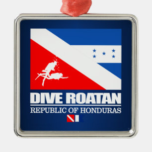 Dive Roatan (sq) Metal Tree Decoration