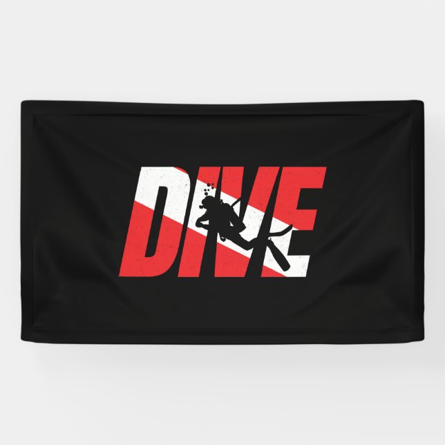 Dive, Scuba Diver Gift Diver Down Flag Diving Banner (Horizontal)