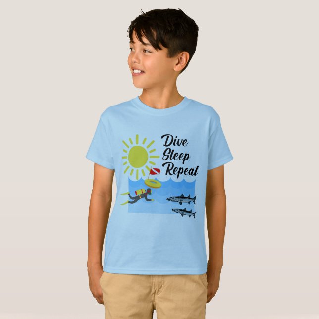 Dive Sleep Repeat Design - Kids' Basic T-Shirt (Front Full)
