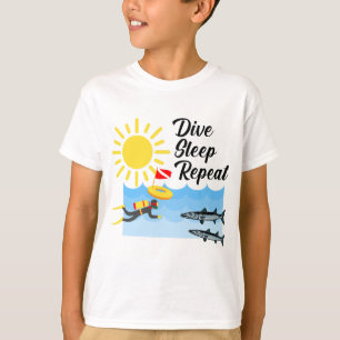 Dive Sleep Repeat Design - Kids' Basic T-Shirt